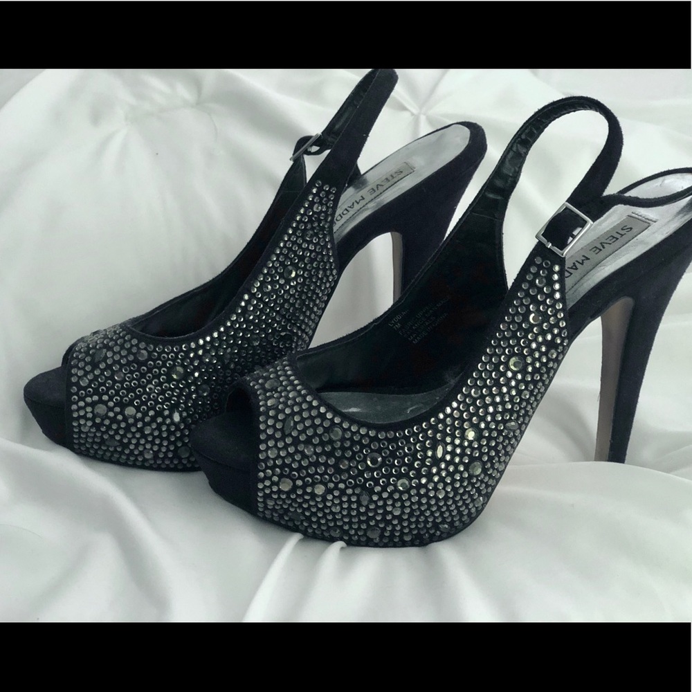 Steve Madden Swarovski Slingback platform heels